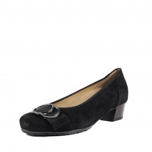 Дамски обувки на нисък ток Ara естествена кожа черни ширина H